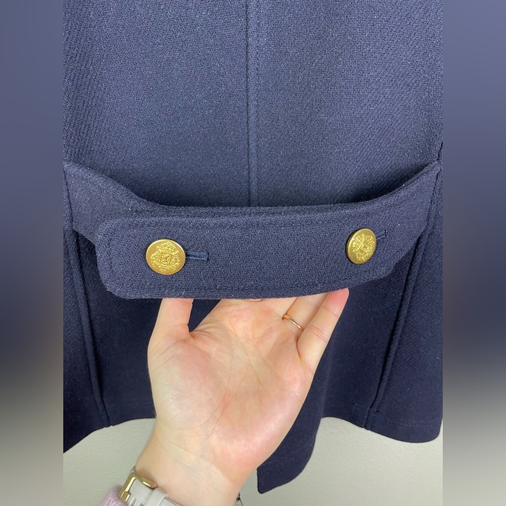 J.CREW Women's 10 Stadium Cloth by Nello Gori Peacoat Navy Wool Double Breasted - Picture 16 of 16